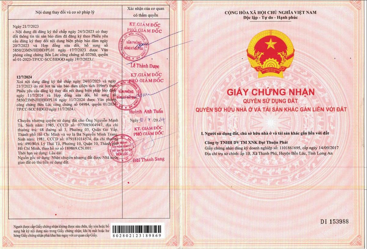 SỞ MẪU ĐÃ RA TÊN CHO KHÁCH HÀNG